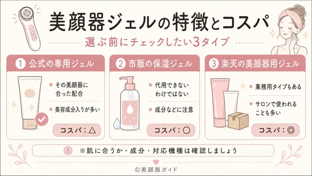 美顔器ジェルはドラッグストアで代用できる？-選ぶ前のチェックポイント