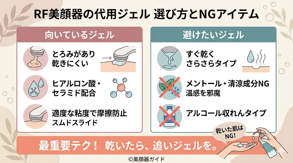美顔器ジェルはドラッグストアで代用できる？【RF】乾きにくく保湿力の高いジェルを選ぶ