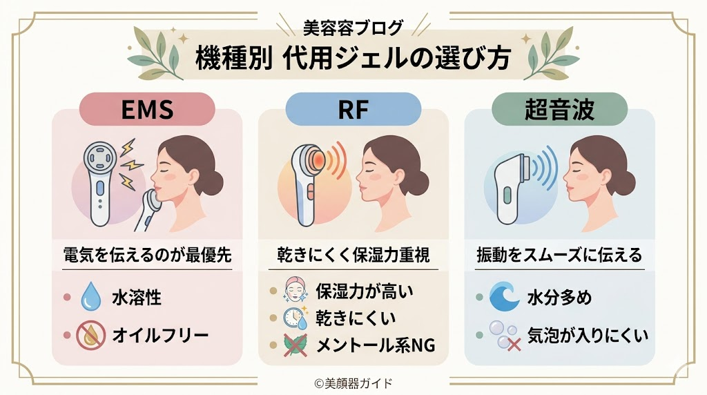 美顔器ジェルはドラッグストアで代用できる？機種別代用ジェルの選び方