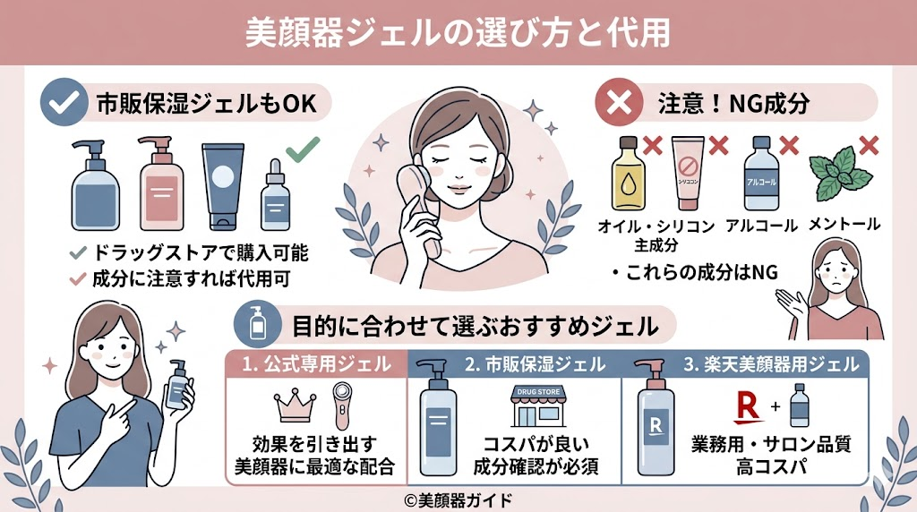 美顔器ジェルはドラッグストアで代用できる