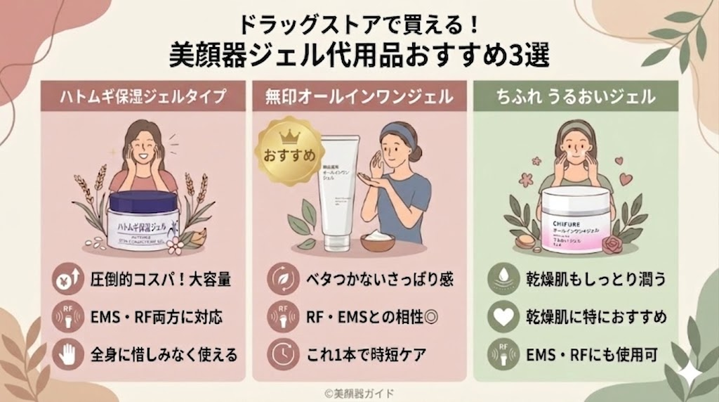 ドラッグストア・実店舗で買える美顔器ジェル代用品おすすめ3選