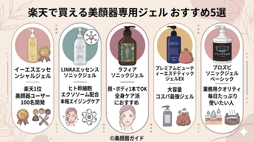 楽天で買える美顔器専用ジェルのおすすめ5選