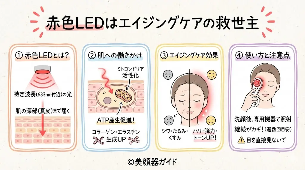 赤色LEDはエイジングケアの救世主
