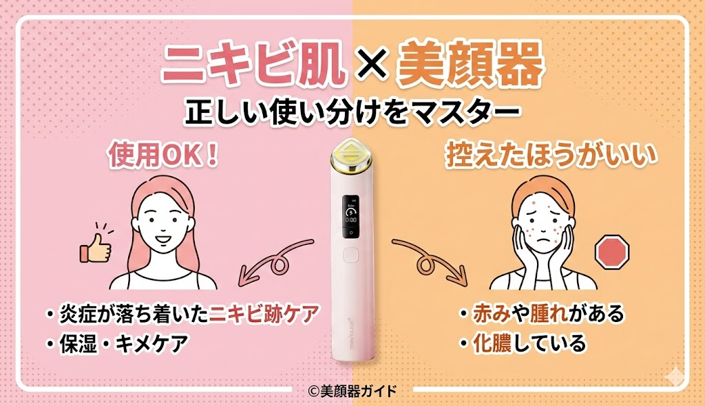 メディキューブ-ブースタープロX2-ニキビ肌でも使えますか?