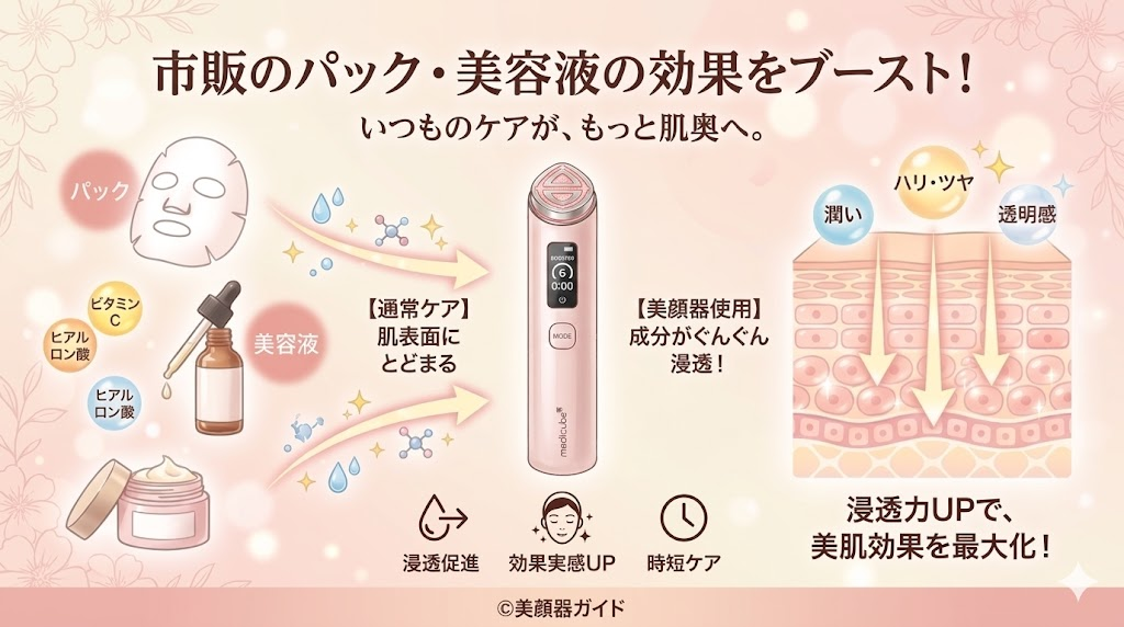 メディキューブ ブースタープロX2-新旧比較-浸透機能