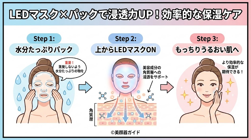 LEDマスクはパックの上から使用できますか？