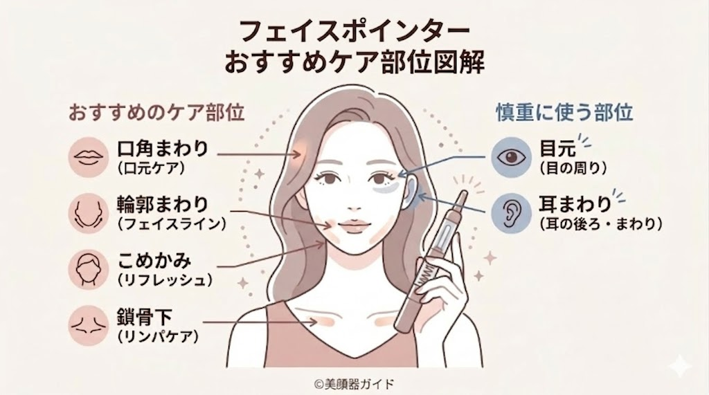 フェイスポインターはどこを押せばいい？