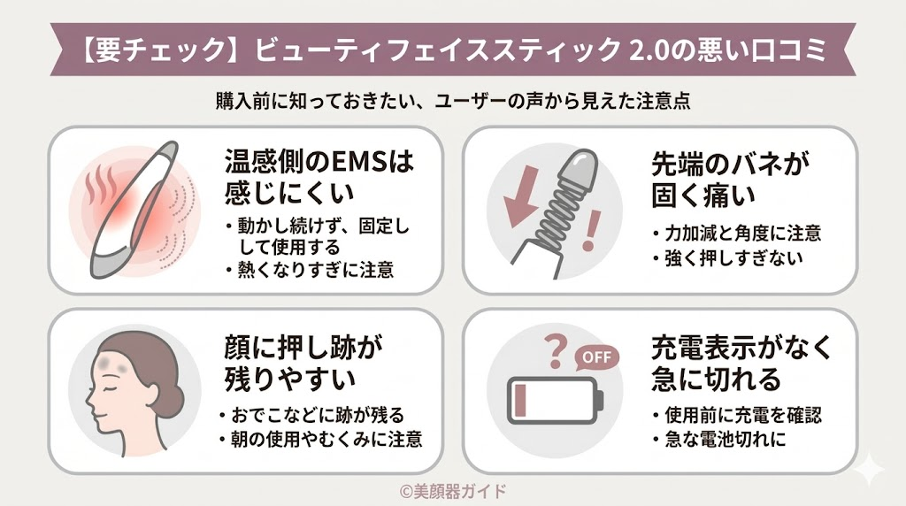 買って後悔する?ビューティフェイススティック2.0の悪い口コミ・デメリット