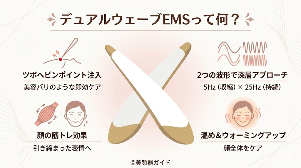 ステラボーテ ビューティフェイススティック2.0-口コミ-デュアルウェーブEMSとは