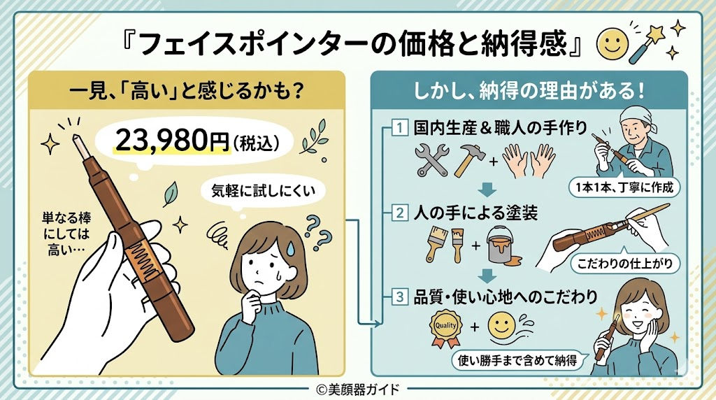 フェイスポインター-口コミ-価格が高いのは品質の良さ