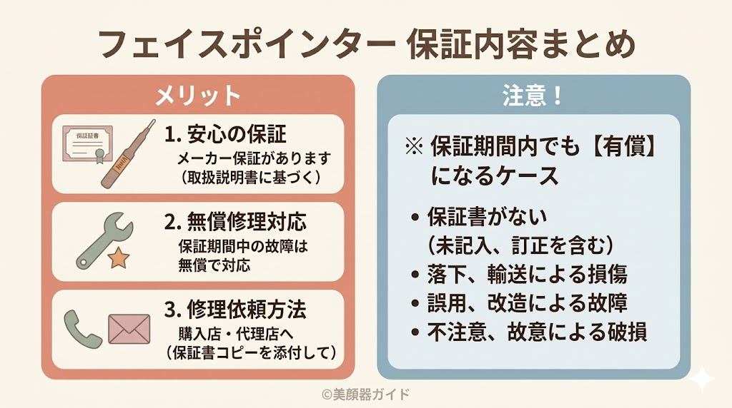 COREFIT-フェイスポインター-保証内容