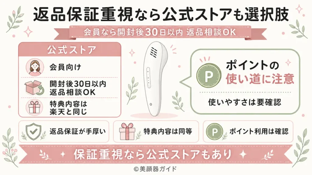手厚い返品保証を求めるなら公式アンファーストアという選択肢もある