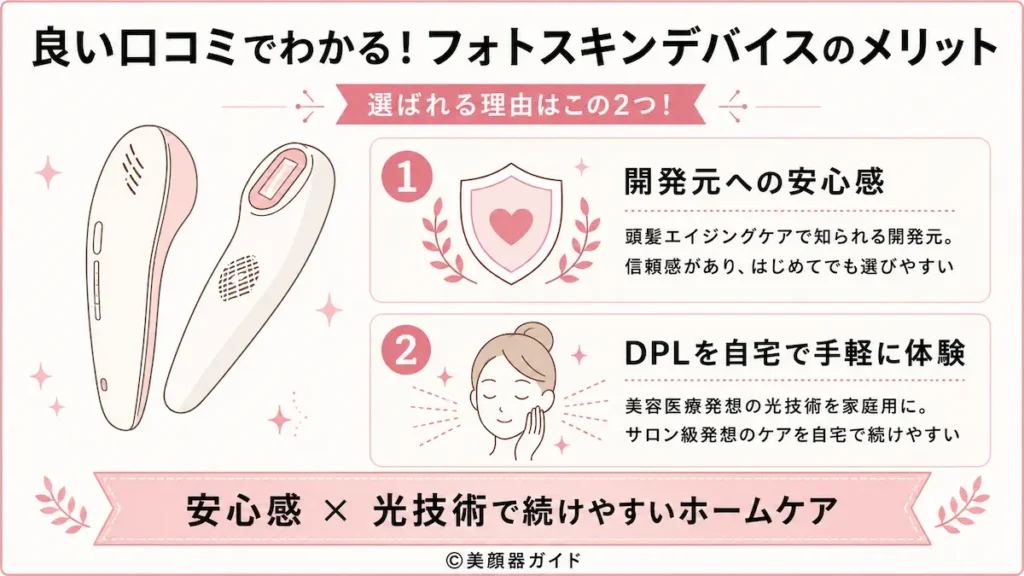良い口コミ評判はある？アンドクレアージュフォトスキンデバイスのメリット