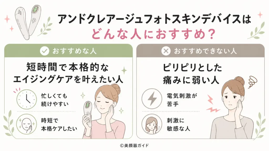 アンドクレアージュフォトスキンデバイスはどんな人におすすめ？