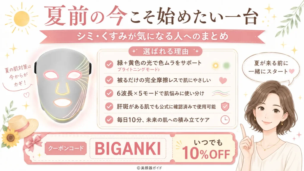 マルチライトマスクは夏前の今こそ始めたい一台というまとめ