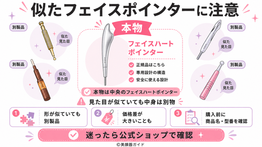 フェイスハートポインター-類似のフェイスポインターと間違いやすい