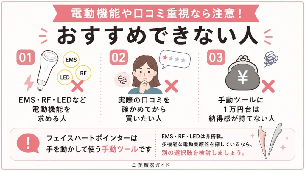 Brighteフェイスハートポインターおすすめできない人：電動機能や実際の口コミを重視して選びたい人