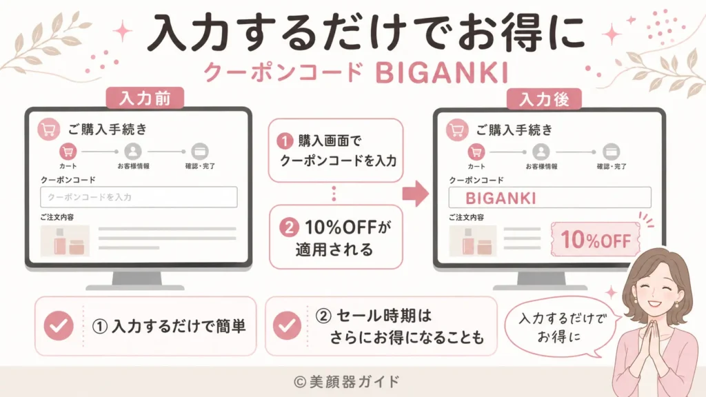 カレントボディ頭皮・頭髪ケアデバイス-クーポンコードBIGANKIの活用