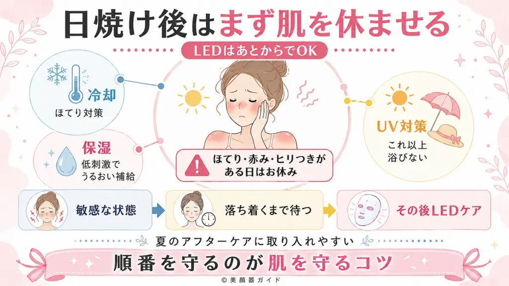 カレントボディ夏-日焼け直後・ヒリつき・炎症がある日は使わない