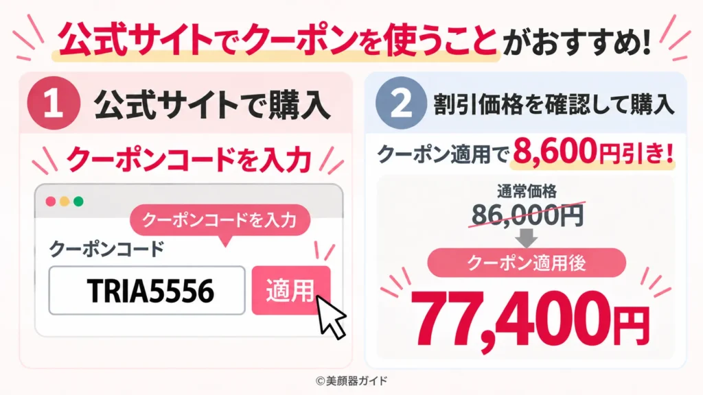 トリア4Xは公式サイトでの購入がおすすめ