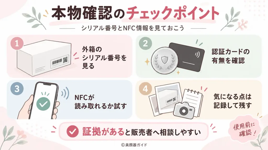 カレントボディ：シリアル番号やVeritace®情報を確認する