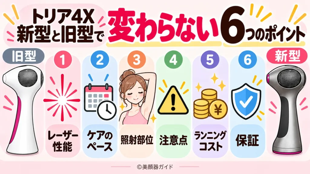 トリア4X新型と旧型は性能や注意点など含め6つ変わっていない