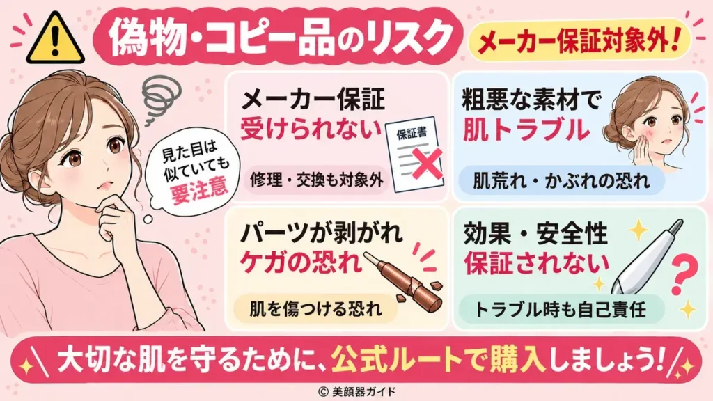 フェイスポインターとフェイススティック2.0の偽物は保証対象外