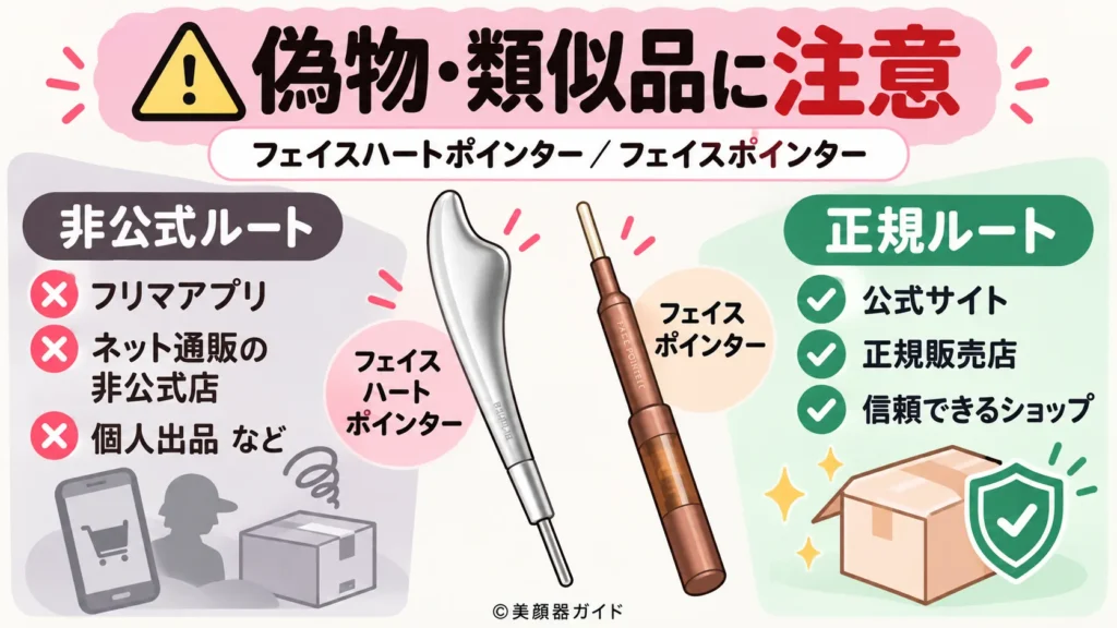 フェイスハートポインターとフェイスポインターの偽物に注意