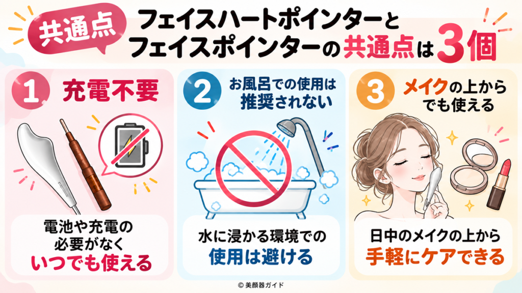 フェイスハートポインターとフェイスポインターの3つの共通点