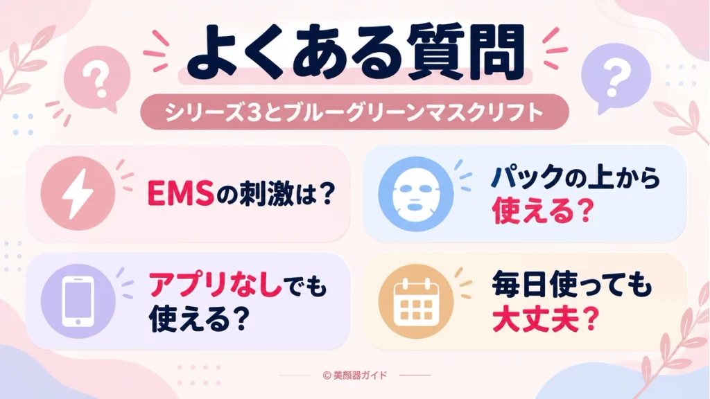 カレントボディシリーズ3とブルーグリーンマスクリフトのよくある質問